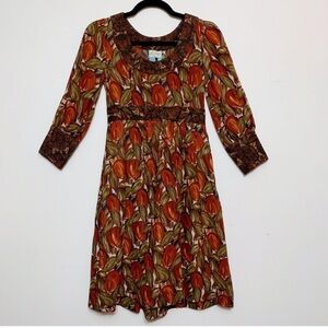 Plenty by Tracy Reese Silk Wool Floral Empire Waist Dress Size 0